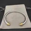 고급 팔찌 케이블 팔찌 dy pulsera 디자이너 보석 여성 남성 실버 골드 진주 머리 x 모양의 커프 팔찌 David Y Jewelrys 크리스마스 선물 5mm