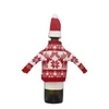 Juldekorationer Bottle Set Wine Decor Festive Santa Claus Snowman täcker charmig för hemmet