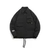 Winter minimalist design, thickened hooded down jacket with personalized asymmetrical pockets, flip collar down jacket