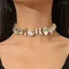 Kettingen Mode Geometrische Kristallen Choker Kettingen Voor Vrouwen Waterdruppel Sleutelbeenketting Elegante Korte Ketting Partij Sieraden