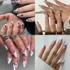 Faux ongles à tête pointue en amande, imperméable, portable, manucure, couverture complète, faux conseils français pour femmes