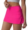 Lu Frauen Sport Yoga Röcke Workout Shorts Reißverschluss Plissee Tennis Golf Rock Anti Exposition Fitness Short mit Tasche 200