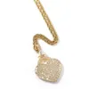 Hip Hop Personlig Zircon Love Lock Pendant Halsband för män Kvinnor Luxur Designer Mens Bling Diamond Gold Chain Necklace Jewel2191