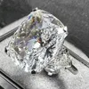 Sparkling Vintage smycken Parringar 925 Sterling Silver Big Oval Cut Diamond Women Wedding Bridal Ring Set Gift285Z