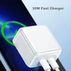 PD 35W -laddare Dual USB C Port Power Adapter Fast Laddar oss EU Wall Plug Charger för Apple MacBook iPhone 11 12 13 14 15 Pro Max Double Type USB C C