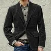 Men's Casual Shirts Autumn Fashion Pocket Solid Color Outerwear Mens Stand Collar Button Coat Streetwear Winter Thick Woolen Jacket Men