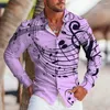 Camicie casual da uomo Camicia a maniche lunghe stampata con nota fine per uomo Cardigan traspirante Street Wear Tendenza moda petto