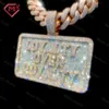 Master Rocks Custom Hiphop Square Sterling Sier Iced Out VVS Moissanite Letter Pendant