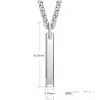 Pendentif Colliers Mode Tungstène Acier Bar Collier Noir Bleu Chaîne En Acier Inoxydable Pour Hommes Femmes Fine Bijoux Cadeau Drop Livraison Pendan Dhlja