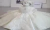Girl039s klänningar formell klänning dop rosa vit 1: a födelsedagsklänning för baby flicka kläder blomma prinsessan spetsfest bröllop dr2020739