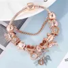 Seialoy Rose Gouden Armband Armbanden Voor Vrouwen Prinses Elanden Kraal HAPPY Charm Armbanden Sieraden Fit Meisje Paar Vriendschap Sieraden Gi214E