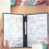 Notepads Wholesale A5 Reusable Whiteboard Notebook Leather Memo Pen Erasing Cloth Weekly Planner Portable Stylish Office Drop Delive Dhfoc