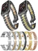 Cinghie intelligenti Bracciale con cinque perline Bracciale con cinturino in acciaio inossidabile Cinturino con cinturino a farfalla Chiusura pieghevole per Apple Watch Series 2 3978891