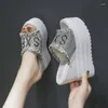 Slippers Crystal Women Summer Platform Wedge Sandals High Heels Beach Slides Zapatos De Mujer 2023