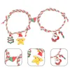 Charm-Armbänder für Weihnachten, geflochtenes Paar-Armband, Geschenk für Freunde (mit Sternen), passender Faden für Freundschaftsgeschenke für Paare