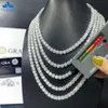 Bijoux fins glacés Hip Hop en argent Sterling 925, chaîne de Tennis ronde blanche Gra Moissanite de 2mm 3mm 4mm 5mm 6mm 6.5mm, offre spéciale