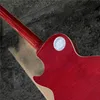 Hot sell good quality Hot 3 pickups red color electric guitar AAA Flame maple top Lightning inlay Musical Instruments