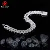 Redleaf personnalisé or S925 argent 7 8 9 18 20 22 24 pouces 10 13 15mm largeur collier Bracelet Vvs Moissanite chaîne à maillons cubains