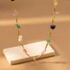 Collier ras du cou rétro coloré en pierre naturelle irrégulière pour femmes, à la mode, cadeau de Banquet, bijoux, vente directe en gros