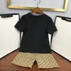 Roupas infantis menino grande terno de verão crianças shorts de manga curta conjunto meninos meninas bonito impresso desenho animado ursinho conjuntos de duas peças CSD2312302