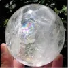 자연 무지개 클리어 Quartz Crystal Sphere Ball Healing Gemstone35 -40mm Stand302c