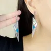 Boucles d'oreilles Triangle, bijoux fins américains pour femmes, nouvel été en argent Sterling 925 Turquoise, cadeau d'oreille, porte-bonheur puissant