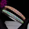 Andere Armbänder 100 % echter und natürlicher Opal-Armreif, 925er-Sterlingsilber, edler Schmuck, OpalBangle1254M