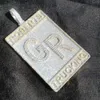 Hiphop Rectangle Letter Sterling Sier Bling Full Iced Out Moissanite Custom Pendant