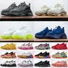 2024 Mens Womens Classic Triple S Clear Sole Casual Shoes Grey All White Black Green Pink Retro Orange Luxury Paris 17W Platform Sneakers Trainers Outdoor eur 36-45
