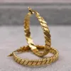 Fashion Round Hip Hop Large Hoop Earrings For Women's Gold Plated Filled Women Jewelry Accessories Wedding & Huggie215Y