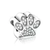Silver 925 Sterling Sier Toy Dog Print Bear Paw Zircon Stone Beads Fit Original Charm Bracelet For Making Berloque Diy9272913 Drop D Dh0Wt