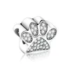 Silver 925 Sterling Sier Toy Dog Print Bear Paw Cyrcon Stone koraliki dopasowane oryginalna bransoletka urokowa do robienia berloque DIY9272913 Drop D Dh0wt