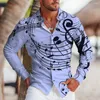 Camicie casual da uomo Camicia a maniche lunghe stampata con nota fine per uomo Cardigan traspirante Street Wear Tendenza moda petto