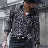 Camicie casual da uomo Camicia a maniche lunghe con stampa leopardata da uomo Abbigliamento da vacanza per il tempo libero