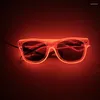 Décoration de fête Lunettes de soleil fluorescentes avec lumière LED lumineuse Lunettes Fournitures de bar Halloween Néon Clignotant Accessoires d'anniversaire