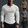 T-shirts pour hommes Hommes Fitness Athlétique Compression Sports Base Couche Spandex Tops À Manches Longues Haute Élasticité Col Montant