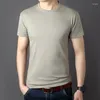 T-shirt da uomo 2023 Estate Mens maglietta di cotone bianco solido camicia da uomo moda causale O collo manica corta quotidiano supera i T taglie forti