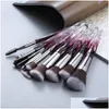 Makeup Brushes Set Crystal Handle 15st Colorf Diamond Cosmetic Kabuki Foundation concealer Face Powder Eye Shadows Highlight Brush DHGSL