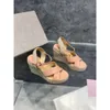 JC Jimmynessity Choo specialanpassade sandaler Högkvalitativa nya skor kvinnors kil frostad läder koreansk version av den vattentäta plattformen tjocka botten