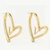 Boucles d'oreilles en forme de cœur en or 18 carats avec lettre V, bijoux classiques de styliste en acier et titane, à la mode pour femmes, 2403