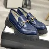 Dikke loafers lug sole loafer Mocassin Schoenen Dames designer Loafers met bijenborduurwerk zwart lederen slip op comfortabele Loafer muilezels schoenen