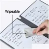 Notepads Wholesale A5 Reusable Whiteboard Notebook Leather Memo Pen Erasing Cloth Weekly Planner Portable Stylish Office Drop Delive Dhfoc