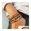 Tennis Diamond Gold Bracelet Red Blue Black Cubic Zirconia Bracelets Elastic Stretch Wristband Bangle Cuff For Women Fashion Jewelry Dhcaz