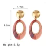 Dangle Earrings European And American Fashion Big Personality Oval Acrylic Hollow Long Temperament Simple Acetate