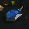 Artigianato Phantom naturale del blu Labradorite Quarzo Crystal Crystal Pendente esagonale Pendente Crystal Crystal Pendant Reiki Healing for Gift + Ro