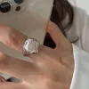14K Witgouden Ringen voor Vrouwen Nieuwe Mode Overdreven Vervormde Lijnen Geometrische Ringen Set Feestsieraden