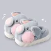 Pantoufles 2023 mignon cochon femmes moelleux fourrure plate-forme semelle épaisse maison chaussures hiver en peluche Kawaii Animal intérieur maison diapositives