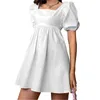 Casual klänningar 2023 mode elegant båge vit kvinnlig mini klänning sommarfest födelsedagsfestival söt sexig fransk romantisk silkekvinnor