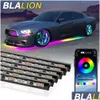 Luzes decorativas Seametal Carro Flexível Underglow Strip Light Led Underbody Controle Remoto App RGB Neon Atmosfera Lâmpada para Decorati DHTCV