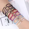 Zlxgirl high quality stainless steel bracelet 3 metal buckle ribbon lace up chain bracelet silk string hand make bracelet H090184c